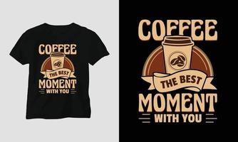 café citas camiseta diseño modelo vector, tipografía estilo vector