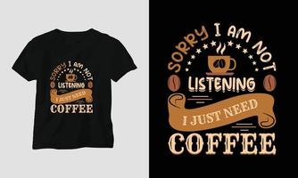 Coffee quotes t-shirt design template vector, typography style vector