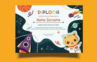 Children Certificate Template Design vector