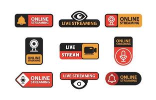 Live Streaming Badges Design Pack vector