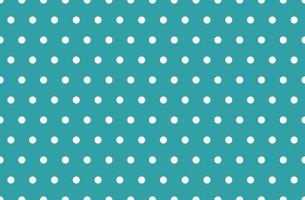 Cyan and white polka dot pattern. Vector background.