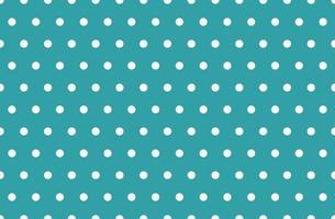 Cyan and white polka dot pattern. Vector background.