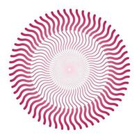 Red lines spiral vortex circle vector illustration. Mandala striped line swirl pattern.
