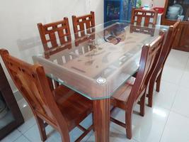 Wooden Dining Table with chair photo