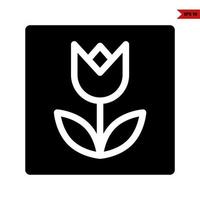 flower in frame glyph icon vector