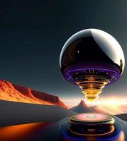 Artificial intelligence system, hyper realistic, high tech design photo