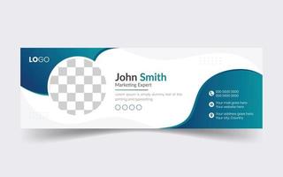 Corporate modern email signature design template for personal information Vector