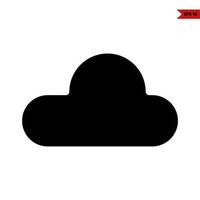 icono de glifo de nube vector