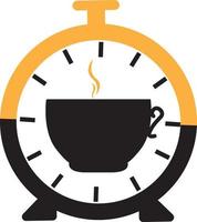 café hora logo diseño vector modelo