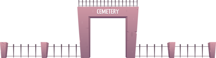 cementerio cerca en dibujos animados estilo png
