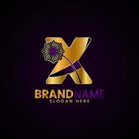lujo inicial letra X logo diseño, para compañía, boutique, negocios, moda, etc vector