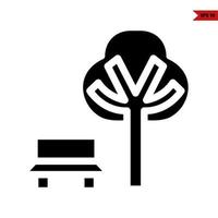 chair with tree garden glyph icon vector