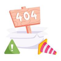 Trendy 404 Warning vector