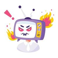 Trendy Television Overheat vector