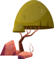 Wüste Felsen mit Pflanzen png