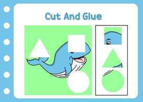 cut and glue whale vector