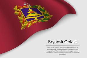 Wave flag of Bryansk Oblast is a region of Russia vector