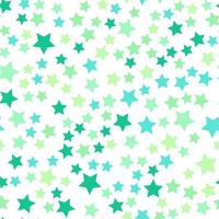 Seamless repeating pattern of light green, blue, turquoise stars for fabric, textile, papers and other various surfaces vector