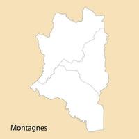 High Quality map of Montagnes is a region of Ivory Coast vector