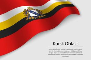 Wave flag of Kursk Oblast is a region of Russia vector