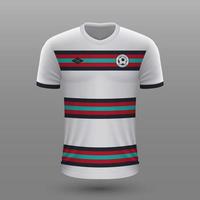 Realistic soccer shirt , Portugal away jersey template for football kit. vector