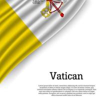 waving flag of Vatican vector