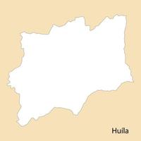 High Quality map of Huila is a region of Angola vector