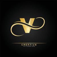 Letter Initial Luxurious Logo Template. Logo Golden Concept. Letter Logo with Golden Luxury Color and Monogram Design. vector