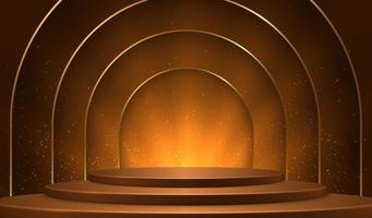 3d realistic scene or stage with spotlight vector