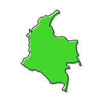 Simple outline map of Colombia. Stylized line design vector