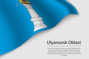 Wave flag of Ulyanovsk Oblast is a region of Russia vector