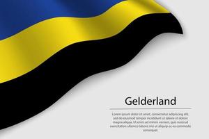 Wave flag of Gelderland is a province of Netherlands. Banner or vector