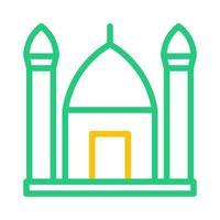 mezquita icono duocolor verde amarillo estilo Ramadán ilustración vector elemento y símbolo Perfecto.