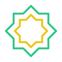 decoración icono duocolor verde amarillo estilo Ramadán ilustración vector elemento y símbolo Perfecto.