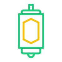 lantern icon duocolor green yellow style ramadan illustration vector element and symbol perfect.