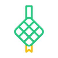 ketupat icon duocolor green yellow style ramadan illustration vector element and symbol perfect.