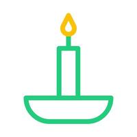 candle icon duocolor green yellow style ramadan illustration vector element and symbol perfect.