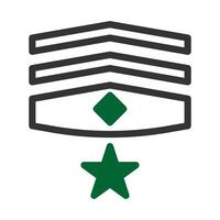 Insignia icono duotono estilo gris verde color militar ilustración vector Ejército elemento y símbolo Perfecto.