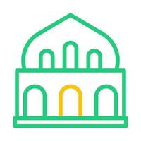 mosque icon duocolor green yellow style ramadan illustration vector element and symbol perfect.