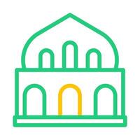 mezquita icono duocolor verde amarillo estilo Ramadán ilustración vector elemento y símbolo Perfecto.