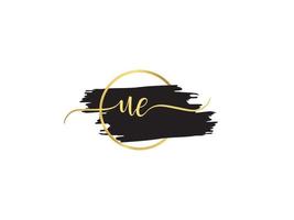 Initial Ue Signature Letter, Signature UE Luxury Brush Logo Icon Design vector