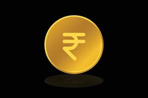 Vector gold coin india rupee inr currency money icon sign or symbol