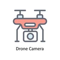 Drone Camera Vector  Fill outline Icons. Simple stock illustration stock