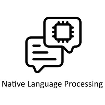 Native Language Processing  Vector   outline Icons. Simple stock illustration stock