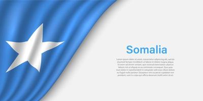 Wave flag of Somalia on white background. vector