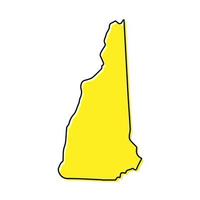 Simple outline map of New Hampshire is a state of United States. vector