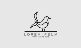 Bird logo template in line art style. Creative abstract bird logo. vector