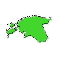 Simple outline map of Estonia. Stylized line design vector