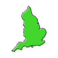 Simple outline map of England. Stylized line design vector