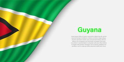 Wave flag of Guyana on white background. vector